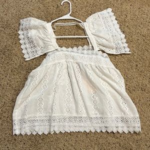 Cute white top with tag - size Large